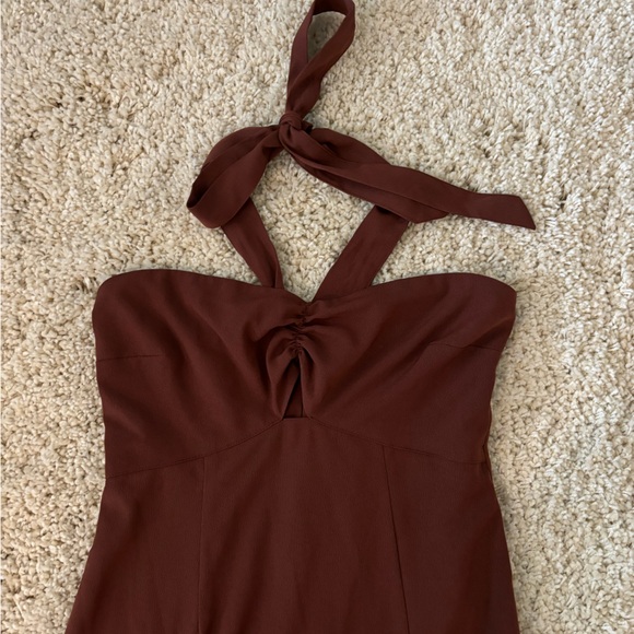 Abercrombie & Fitch Maroon Halter Midi Dress Small - Picture 6 of 10